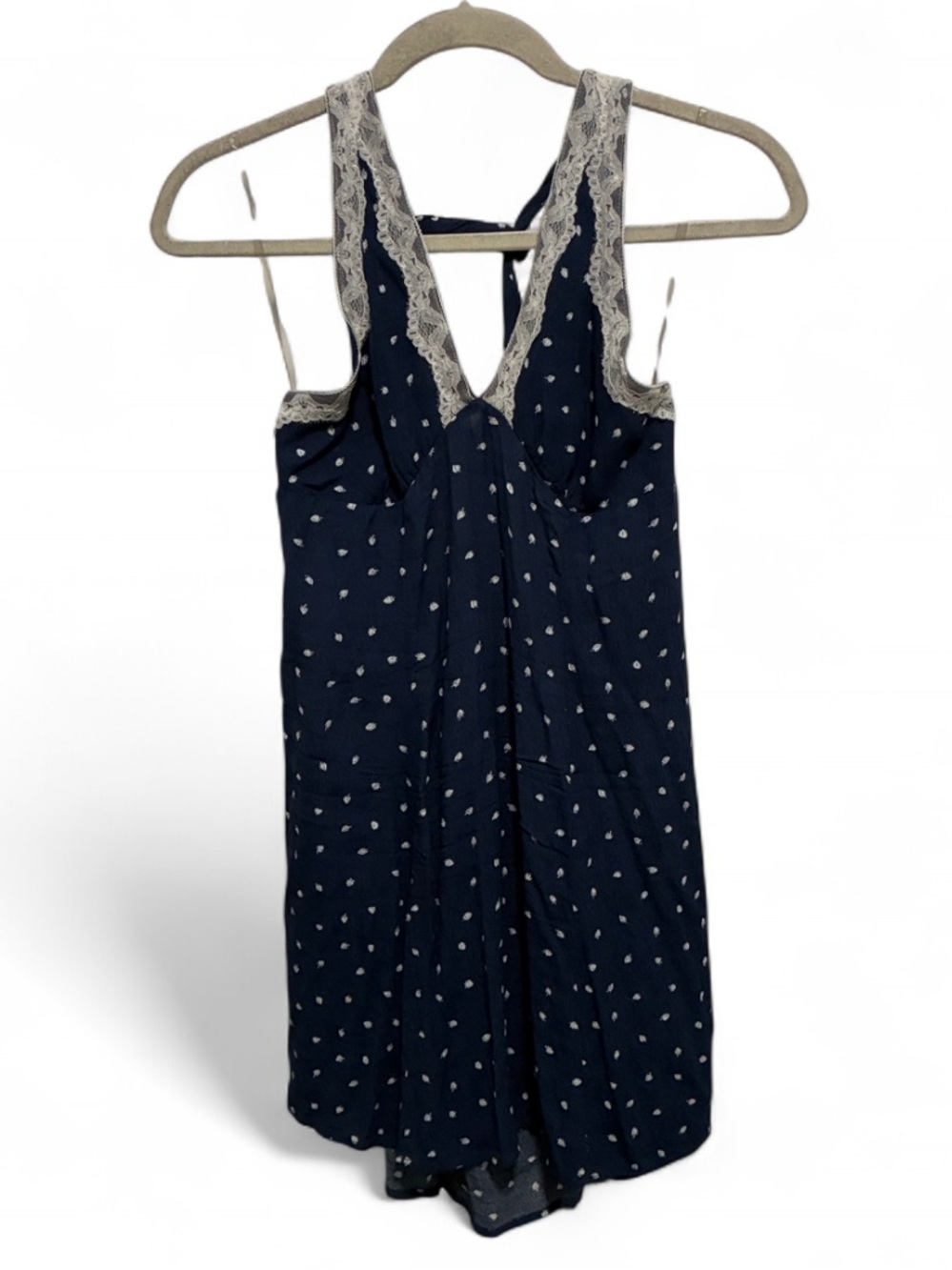 Wild Fable Polka Dot Lace-Trim Halter Mini Dress